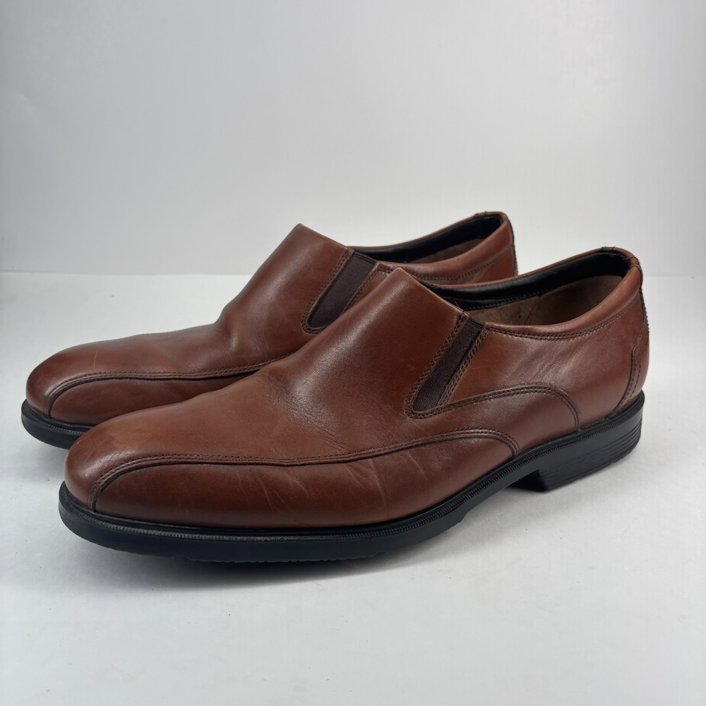 Rockport A12167 Men's US 11W Cognac Leather‎ Dress Venetian-Style Slip-On Loafer